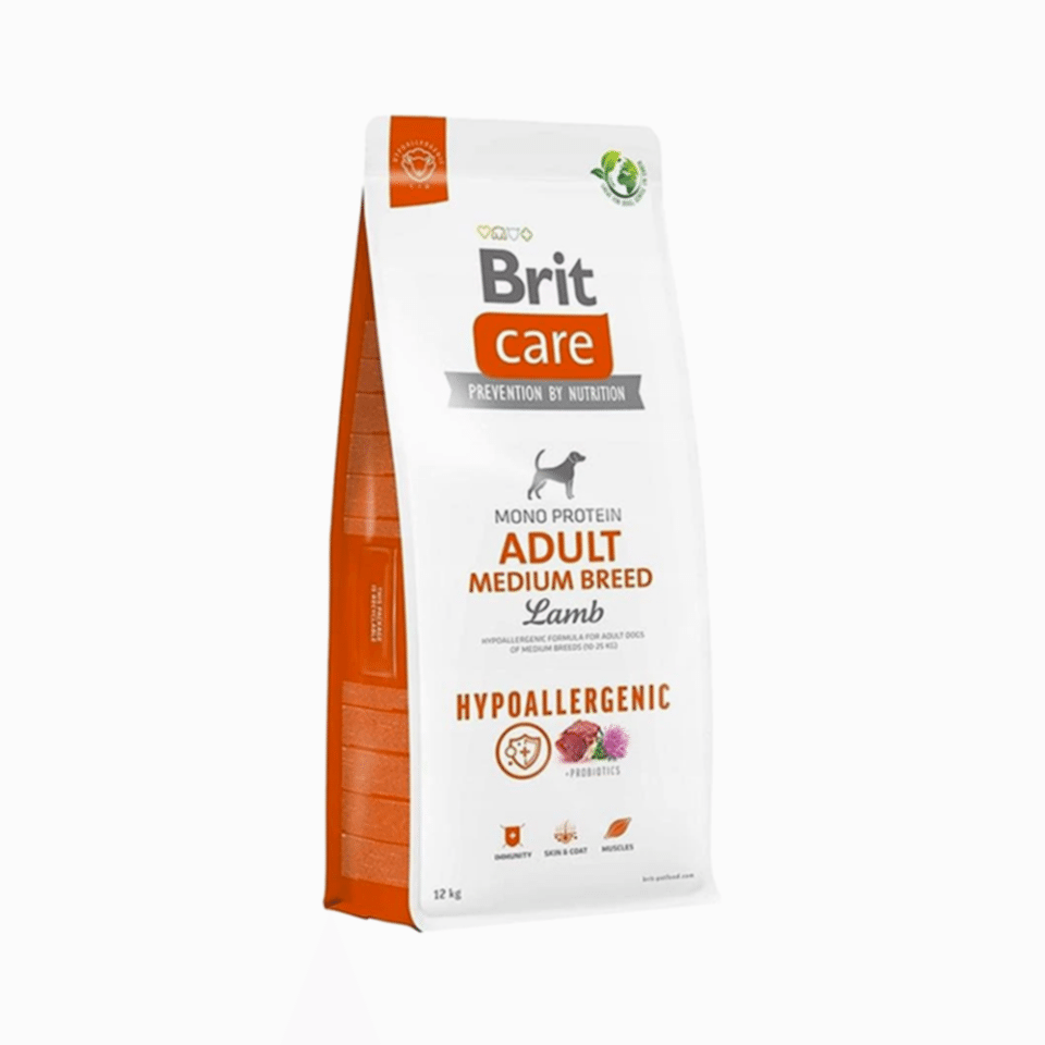 Brit Care Hypo-Allergenic Mono Protein Kuzu Etli ve Pirinçli Orta Irk Yetişkin Köpek Maması (12 kg)