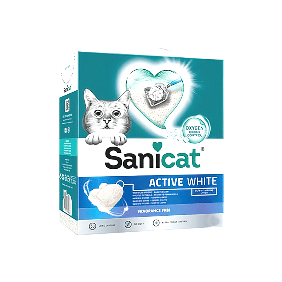 Sanicat Active White Ultra Topaklanan İnce Taneli Kedi Kumu (10 L)