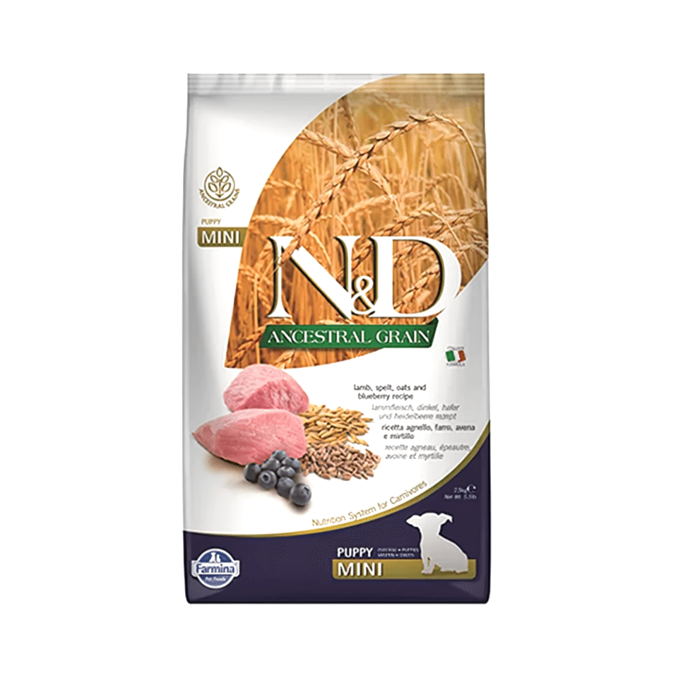 N&D Düşük Tahıllı, Kuzu Etli & Yaban Mersinli Küçük Irk Yavru Köpek Maması (2,5 kg)