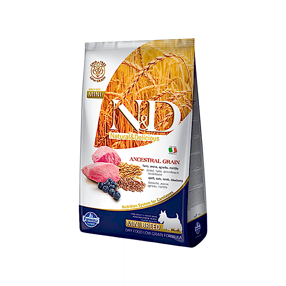 N&D Düşük Tahıllı, Kuzu Etli & Yaban Mersinli Küçük Irk Yetişkin Köpek Maması (2,5 kg)