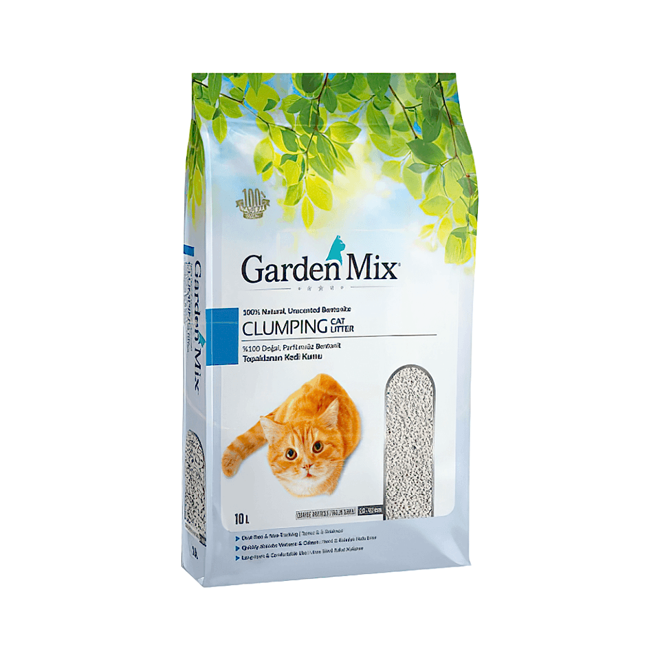 Garden Mix Bentonit Parfümsüz Kalın Taneli Kedi Kumu (10 L)