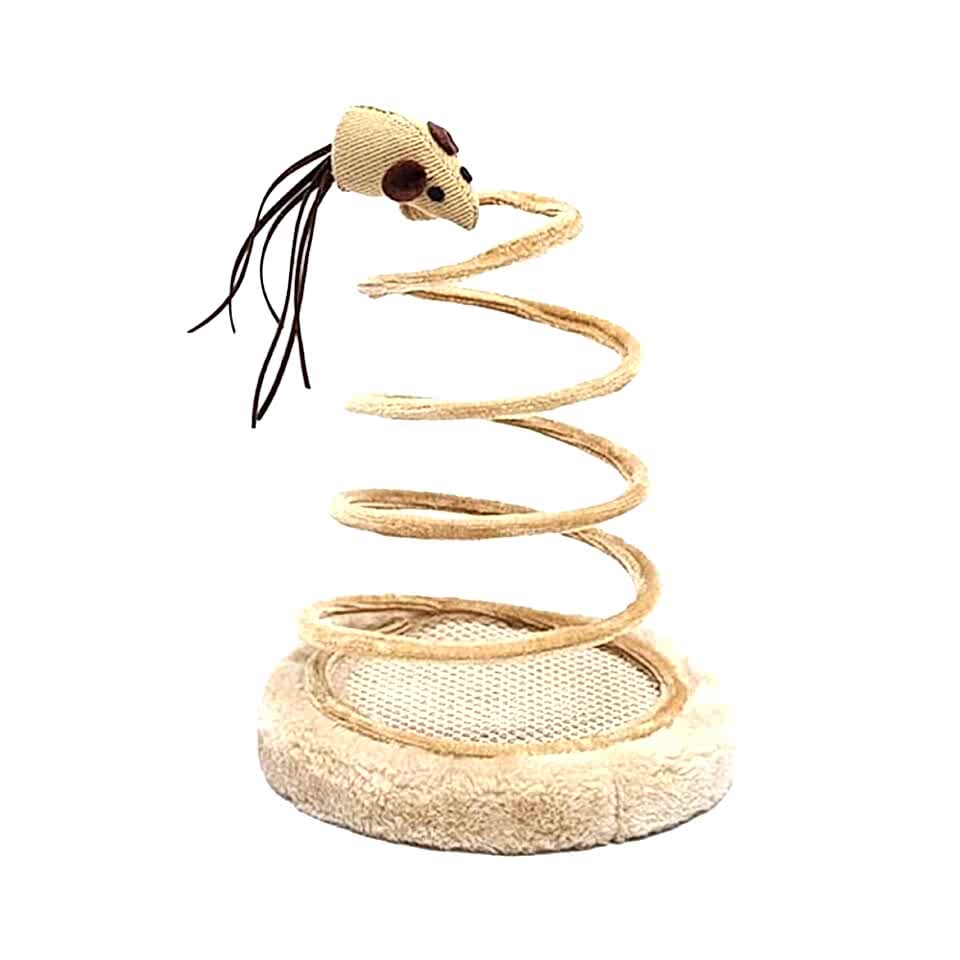 Eastland Tahta Tabanlı Yaylı Kedi Oyuncağı (15 - 22 cm)