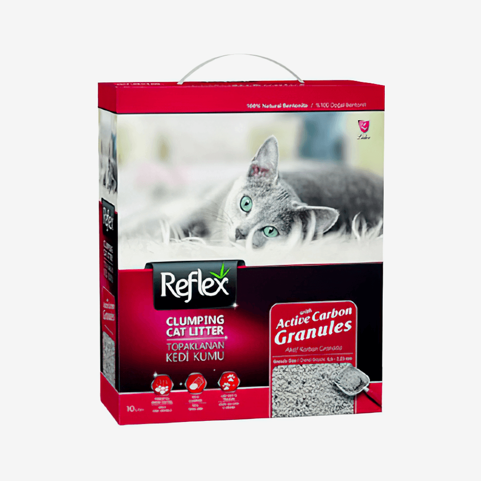 Reflex Topaklanan Aktif Karbonlu Granül İnce Taneli Kedi Kumu (10 L)