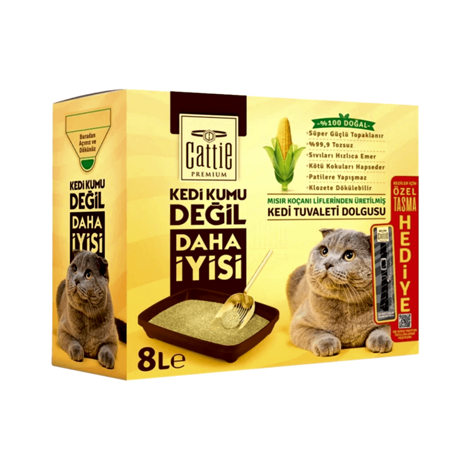Cattie Süper Topaklanan Mısır Koçanı Kedi Tuvaleti Dolgusu (8 L)