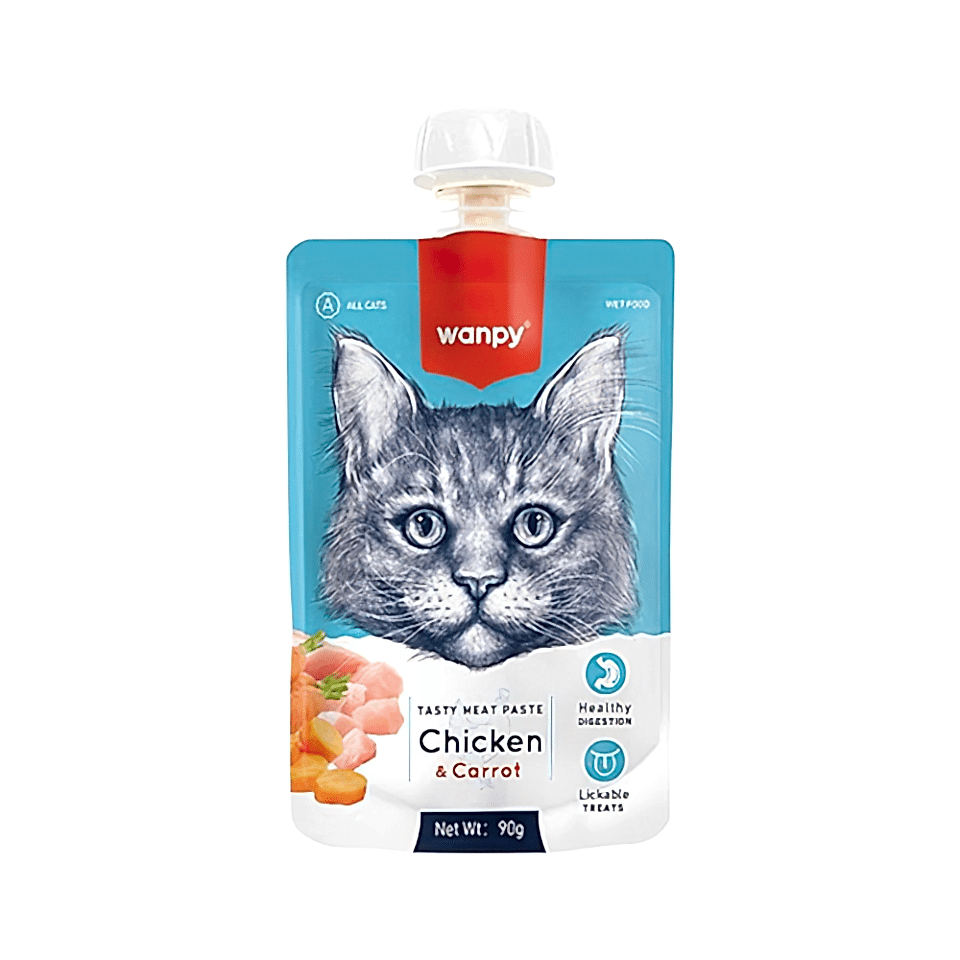 Wanpy Taze Tavuk Etli ve Havuçlu Kedi Et Ezmesi (90 g)