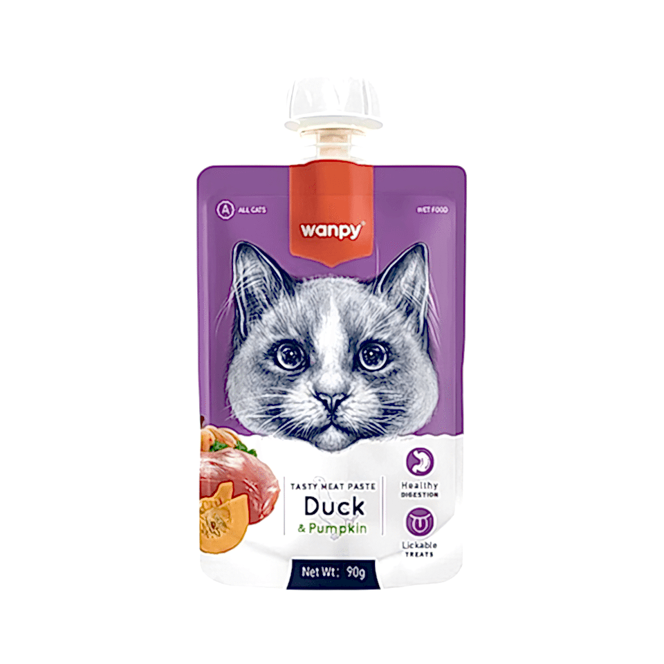 Wanpy Taze Ördek Etli ve Balkabaklı Kedi Et Ezmesi (90 g)
