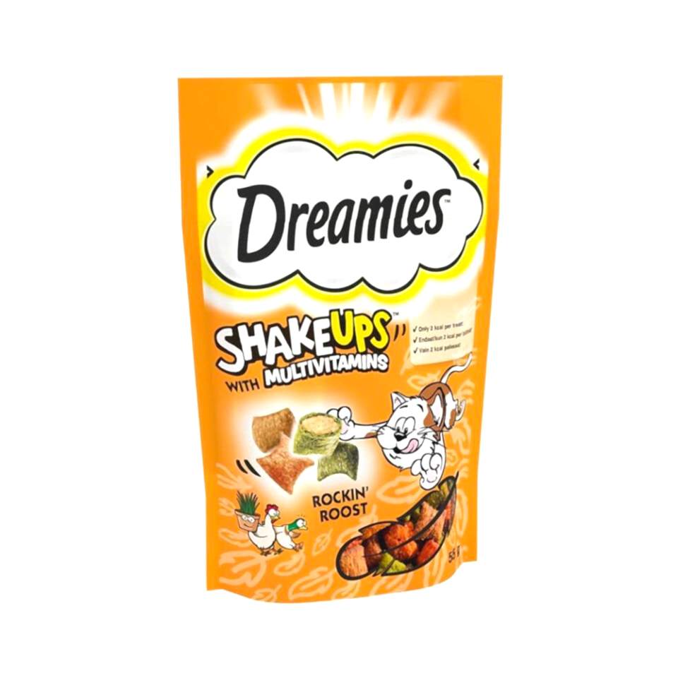 Dreamies ShakeUps Rockin Roost Tavuklu ve Ördekli Kedi Ödül Bisküvisi (55 g)