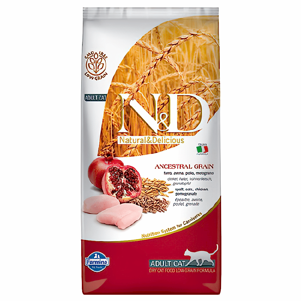 N&D Ancestral Grain Tavuk Etli ve Narlı Yetişkin Kedi Maması (1,5 kg)