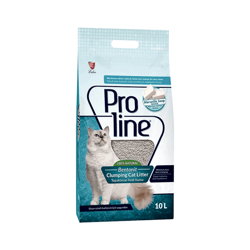 Proline Bentonit Süper Topaklanan Marsilya Sabunu Kokulu İnce Taneli Kedi Kumu (10 L)