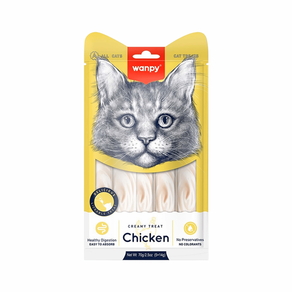 Wanpy Bağışıklık Güçlendirici Tavuk Etli Sıvı Kedi Ödülü (5 x 14 g)