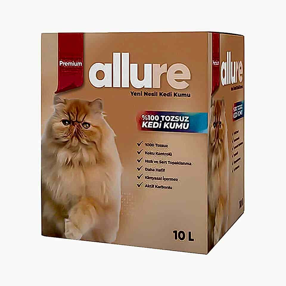Allure Aktif Karbonlu Tozsuz Topaklanan Kedi Kumu (10 L)