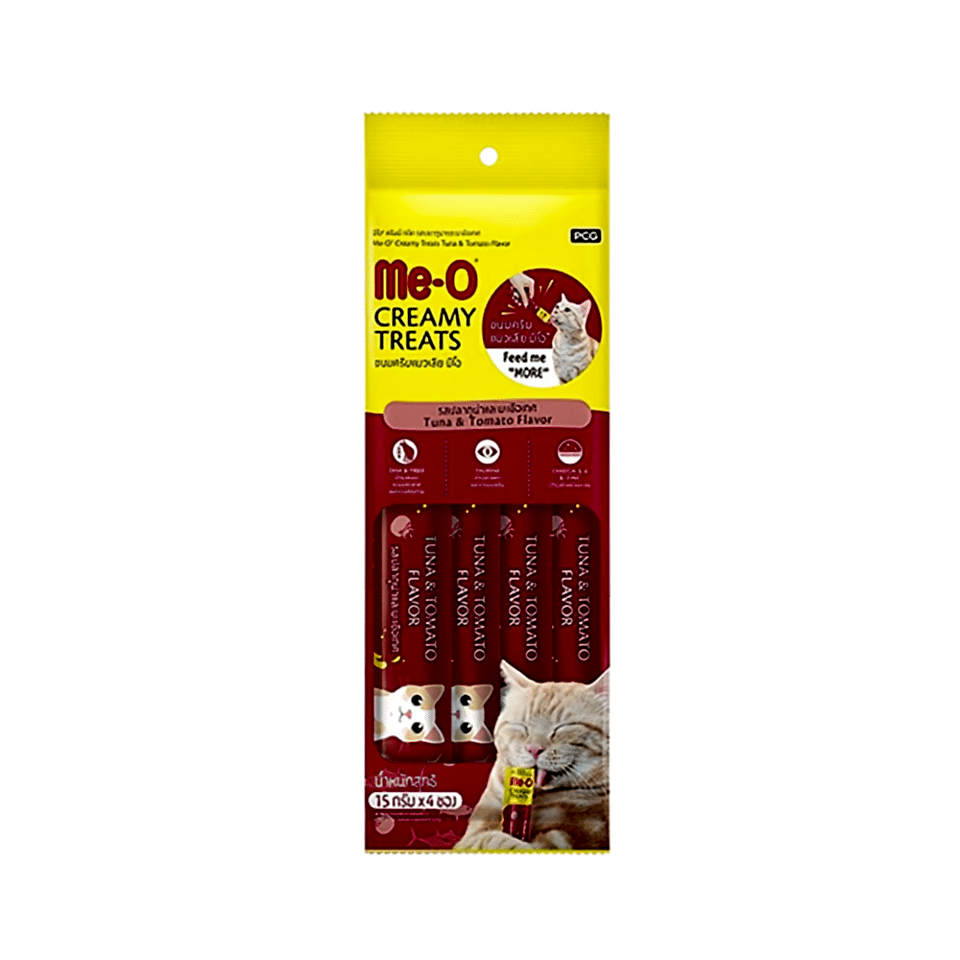 Me-O Creamy Treats Ton Balıklı ve Domatesli Kedi Ödül Maması (4 x 15 g)