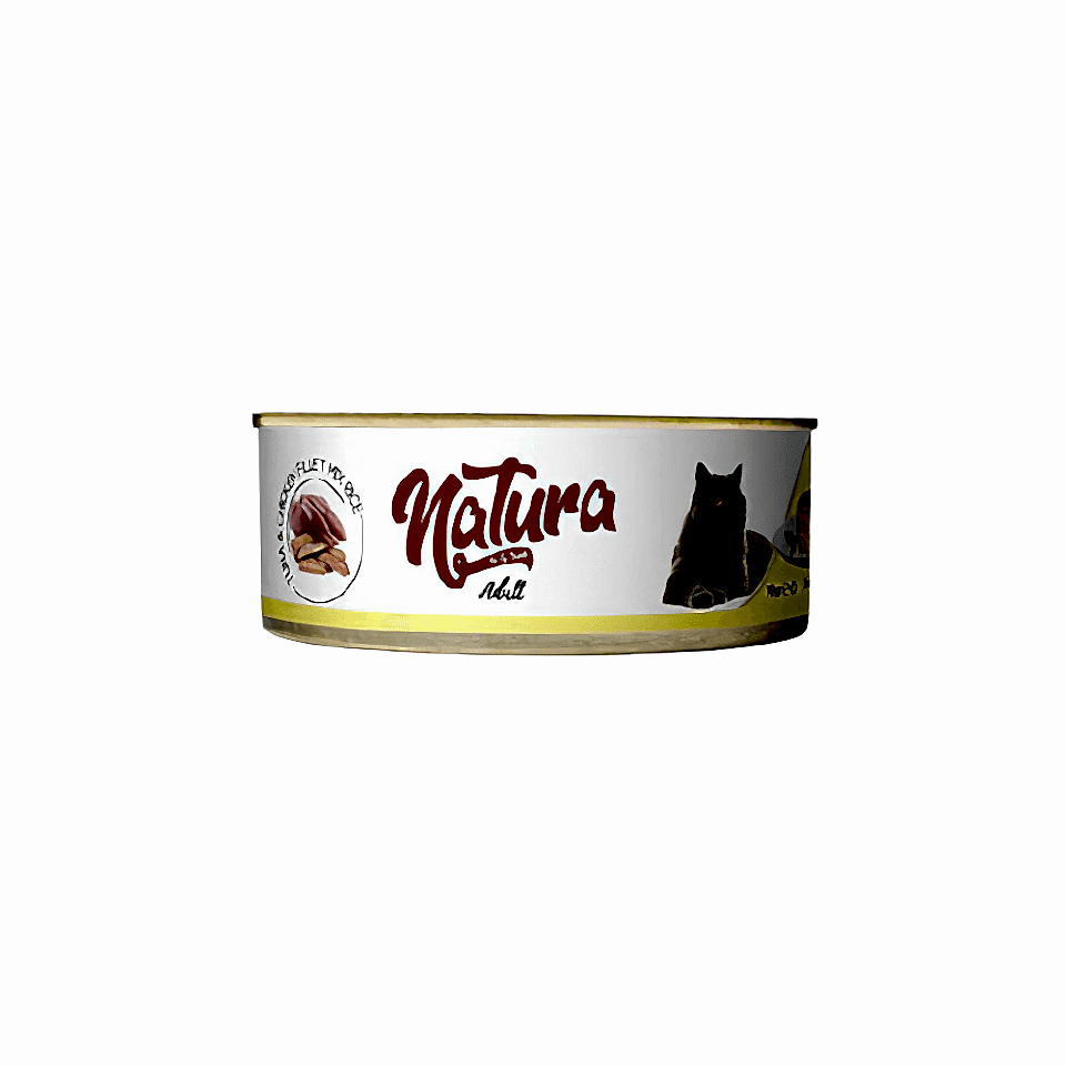 Natura Ton Balıklı ve Tavuk Etli Yetişkin Kedi Konserve Maması (70 g)