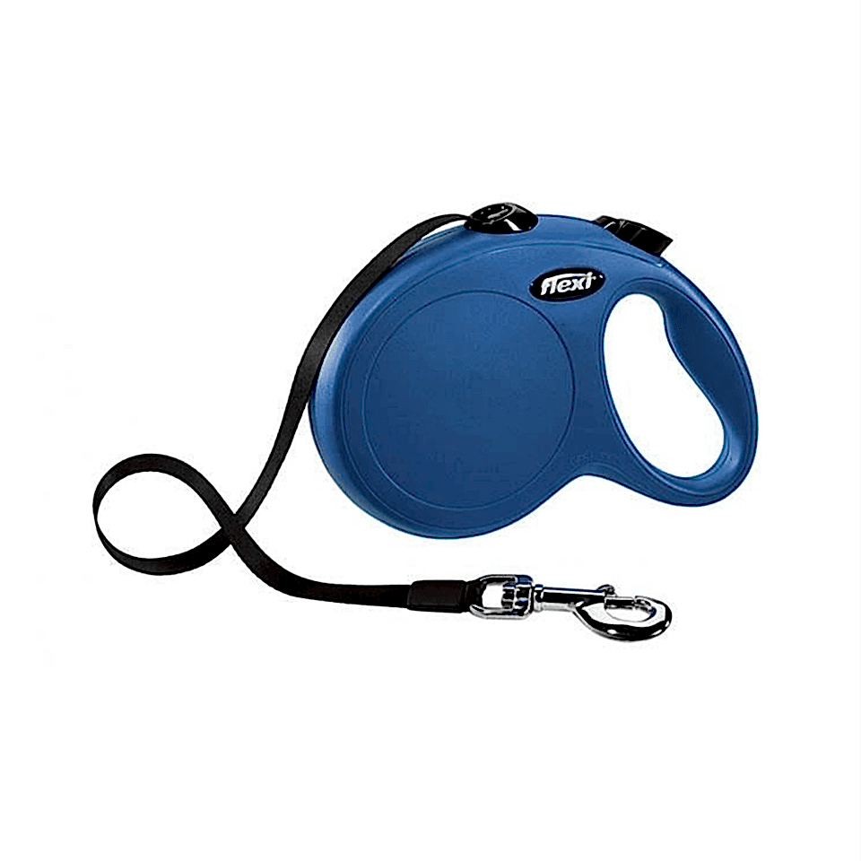 Flexi New Classic Large Mavi Şerit Otomatik Gezdirme Tasması (5 m)