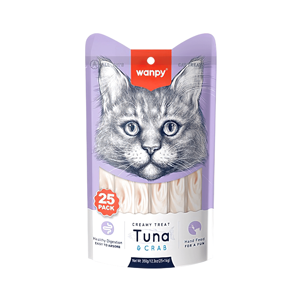 Wanpy Ton Balıklı ve Yengeçli Sıvı Kedi Ödül Maması (25 x 14 g)