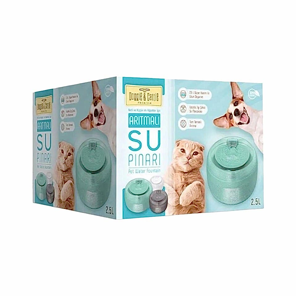 Cattie Kedi ve Köpekler İçin Klasik Model Su Pınarı (2,5 L)