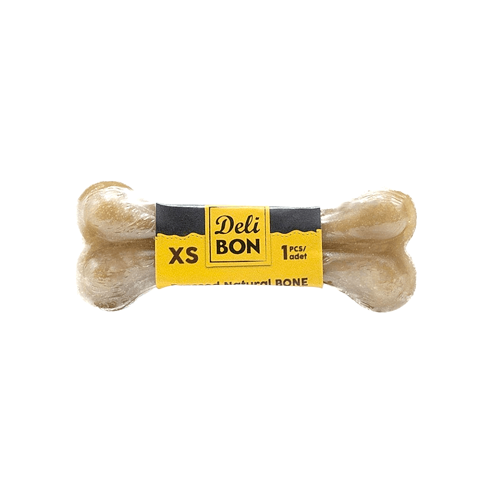 Deli Bon Gerçek Deriden Natural Press Kemik Köpek Ödülü (7 cm)