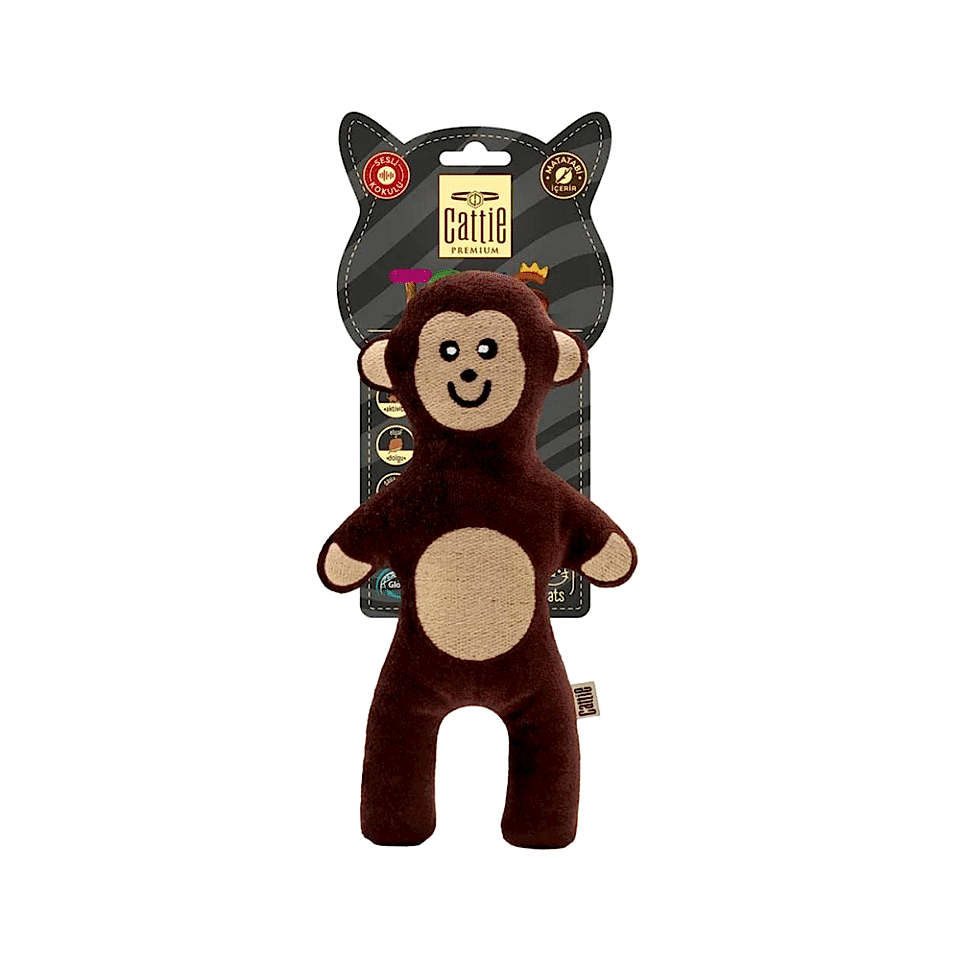 Cattie Matatabi İçerikli Kedi Oyuncağı Peluş Maymun (20 cm)