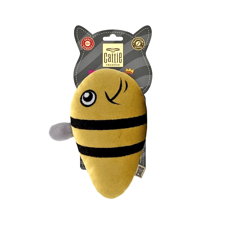 Cattie Matatabi İçerikli Kedi Oyuncağı Peluş Arı (15 cm)