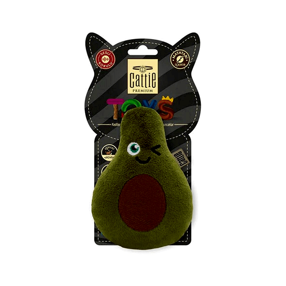 Cattie Matatabi İçerikli Kedi Oyuncağı Peluş Avokado (11 cm)