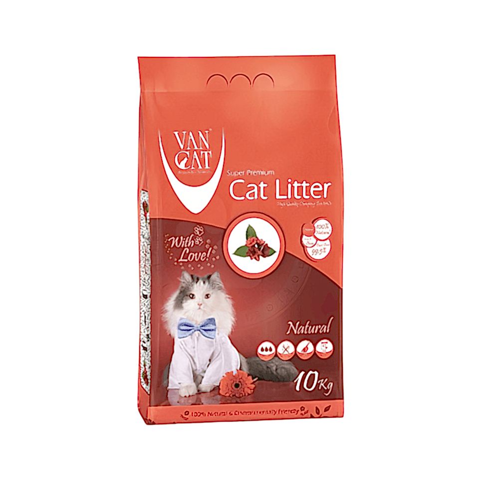 VanCat Bentonit Topaklanan Kokusuz İnce Taneli Kedi Kumu (10 kg)